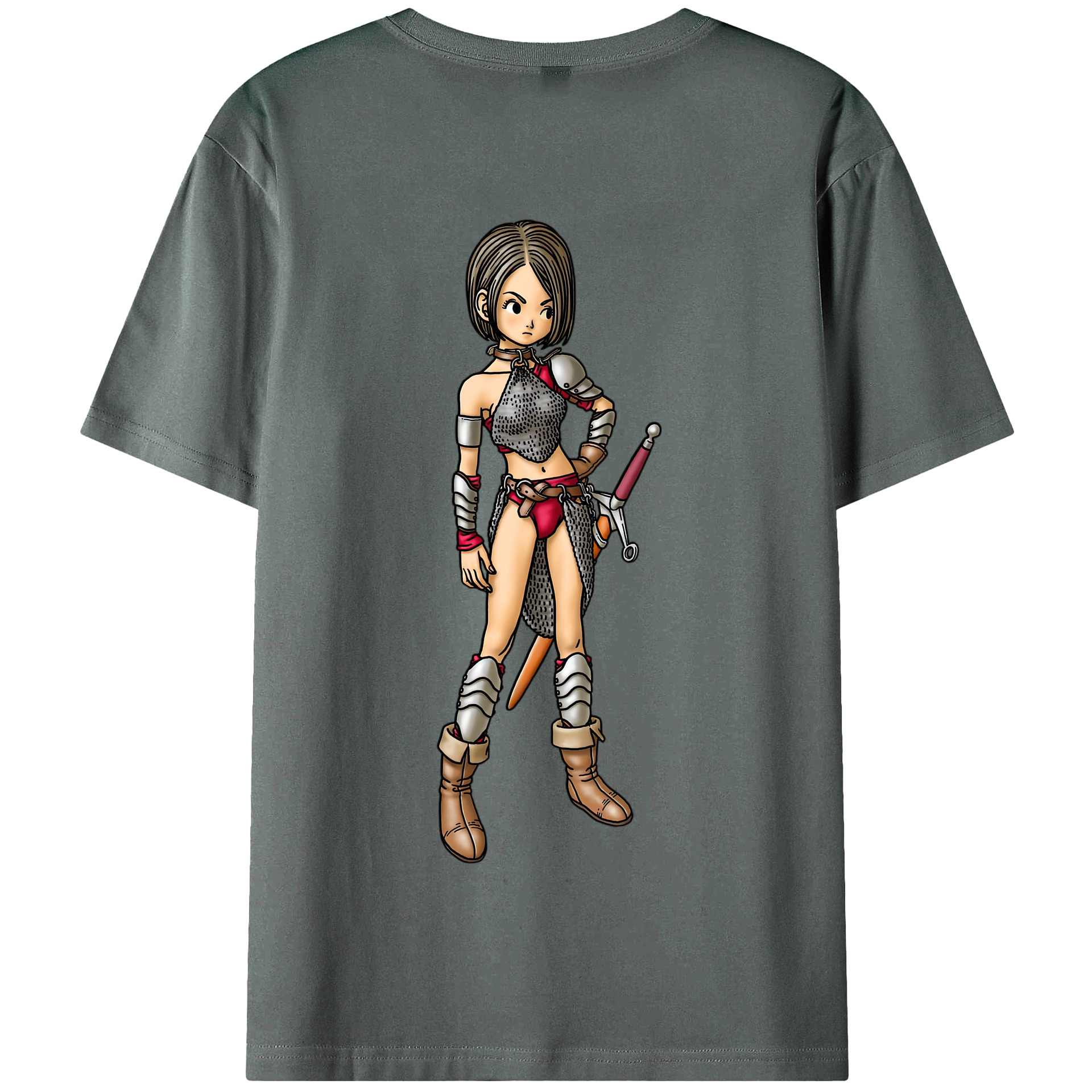 （画像用） ドラゴンクエスト Doragon Kuesuto Dragon Quest 綿100％半袖Tシャツ（背面プリント）